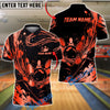 BlueJose Bowling And Pins Abstract Gold Water Splash Customized Name, Team Name 3D Shirt (6 Colors)