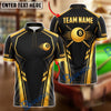 BlueJose Billiards 8 Ball Modern Geometric Stripe Personalized Name, Team Name Unisex Shirt (6 Colors)