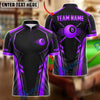 BlueJose Billiards 8 Ball Modern Geometric Stripe Personalized Name, Team Name Unisex Shirt (6 Colors)