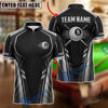 BlueJose Billiards 8 Ball Modern Geometric Stripe Personalized Name, Team Name Unisex Shirt (6 Colors)