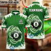 BlueJose Billiards 8 Ball Frost Dragon Ice Storm Pool Personalized Name Shirt (4 Colors)