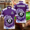 BlueJose Billiards 8 Ball Frost Dragon Ice Storm Pool Personalized Name Shirt (4 Colors)