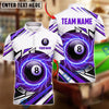 BlueJose Billiards 8 Ball Abstract Lightning Strike Personalized Name Shirt (4 Colors)