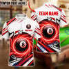 BlueJose Billiards 8 Ball Abstract Lightning Strike Personalized Name Shirt (4 Colors)