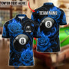 BlueJose Billiards 8 Ball Gothic Rose Pool Personalized Name Shirt (4 Colors)