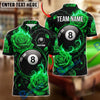 BlueJose Billiards 8 Ball Gothic Rose Pool Personalized Name Shirt (4 Colors)