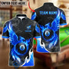 BlueJose Billiards 8 Ball Majestic Phoenix Feather Wings Pool Personalized Name Shirt (4 Colors)