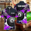 BlueJose Billiards 8 Ball Shattered Stone Electric Energy Personalized Name Shirt (4 Colors)