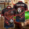 BlueJose Billiards 8 Ball Scorpion Thunder Strike Personalized Name Shirt (4 Colors)