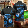 BlueJose Billiards 8 Ball Royal Cobra Serpent Emblem Personalized Name, Team Name Unisex Shirt (6 Colors)