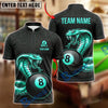 BlueJose Billiards 8 Ball Royal Cobra Serpent Emblem Personalized Name, Team Name Unisex Shirt (6 Colors)