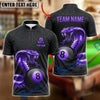 BlueJose Billiards 8 Ball Royal Cobra Serpent Emblem Personalized Name, Team Name Unisex Shirt (6 Colors)