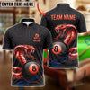 BlueJose Billiards 8 Ball Royal Cobra Serpent Emblem Personalized Name, Team Name Unisex Shirt (6 Colors)