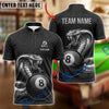 BlueJose Billiards 8 Ball Royal Cobra Serpent Emblem Personalized Name, Team Name Unisex Shirt (6 Colors)