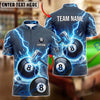 BlueJose Billiards 8 Ball Hammer Thunderstorm Energy Orb Personalized Name, Team Name Unisex Shirt (6 Colors)