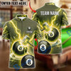 BlueJose Billiards 8 Ball Hammer Thunderstorm Energy Orb Personalized Name, Team Name Unisex Shirt (6 Colors)