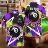 BlueJose Billiards 8 Ball Graffiti Lightning Brushstroke Pool Personalized Name Shirt (4 Colors)