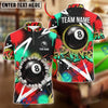 BlueJose Billiards 8 Ball Graffiti Lightning Brushstroke Pool Personalized Name Shirt (4 Colors)