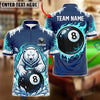 BlueJose Billiards 8 Ball Polar Bear Arctic Ice Personalized Name Shirt (4 Colors)