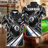BlueJose Billiards 8 Ball Lightning Bolt Energy Vortex Personalized Name, Team Name Unisex Shirt (6 Colors)