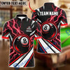 BlueJose Billiards 8 Ball Lightning Bolt Energy Vortex Personalized Name, Team Name Unisex Shirt (6 Colors)