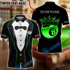 BlueJose Billiards King 8 Ball Crown Luxury Tuxedo Gentleman Customized Name, Team Name 3D Shirt (7 Colors)