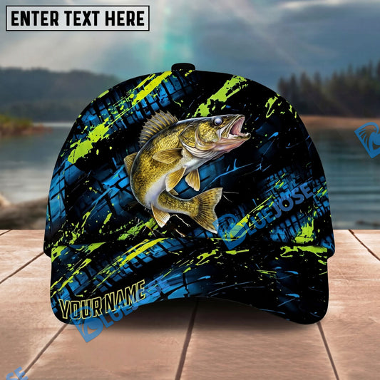 BlueJose Fishing Neon Splash Angler Hat Personalized Name Classic 3D Cap Personalized Cap (13 Breeds)