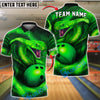 BlueJose Bowling And Pins Cobra Snake Design Customized Name, Team Name 3D Shirt (4 Colors)