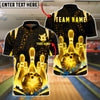 BlueJose Bowling & Pins Neon Glow Pins Grid Customized Name, Team Name 3D Shirt (6 Colors)