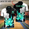 BlueJose Bowling & Pins Fire Strike Gold Splash Customized Name, Team Name 3D Shirt (4 Colors)