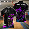 BlueJose Bowling And Pins Black & Neon Venomous Snake Customized Name And Team Name 3D Shirt (4 Colors)