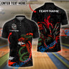 BlueJose Bowling And Pins Black & Neon Venomous Snake Customized Name And Team Name 3D Shirt (4 Colors)
