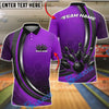 BlueJose Bowling And Pins Modern Strike Ball Motion Graphic Customized Name, Team Name 3D Shirt (4 Colors)