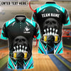 BlueJose Bowling And Pins Skull Beer Lightning Party Graphic Customized Name, Team Name 3D Shirt (6 Colors)