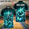BlueJose Bowling And Pins Electric Skull Lightning Butterfly Fantasy Glow Customized Name, Team Name 3D Shirt (4 Colors)
