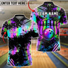BlueJose Bowling And Pins Rainbow Splash Paint Strike Artistic Design Customized Name, Team Name 3D Shirt (4 Colors)