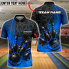 BlueJose Bowling And Pins Fire Strike Black Flame Pins Design Customized Name, Team Name 3D Shirt (4 Colors)