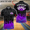 BlueJose Bowling And Pins Flaming Ball Strike Explosion Pins Graphic Customized Name, Team Name 3D Shirt (4 Colors)