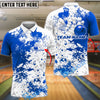 BlueJose Bowling And Pins Paint Splash Strike Artistic Pattern Customized Name, Team Name 3D Shirt (4 Colors)