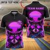 BlueJose Bowling And Pins Raccoon Sunset Retro Vaporwave Style Customized Name, Team Name 3D Shirt (4 Colors)