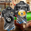 BlueJose Billiards Ball 8&9 Lightning Pool Electric Storm Graphic Customized Name, Team Name 3D Shirt (6 Colors)
