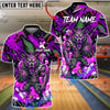 BlueJose Bowling And Pins Angry Wolf Strike Ball Graffiti Street Style Graphic Customized Name, Team Name 3D Shirt (4 Colors)