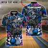 BlueJose Bowling And Pins Grim Reaper Hoodie Street Art Strike Style Customized Name, Team Name 3D Shirt (4 Colors)