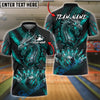 BlueJose Bowling And Pins Dragon Fire Claw Strike Ball Dark Fantasy Graphic Customized Name, Team Name 3D Shirt (4 Colors)