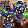 BlueJose Billiards 8 Ball Graffiti Cartoon Character Smug Smile Personalized Name Shirt (4 Colors)
