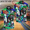 BlueJose Bowling And Pins Graffiti Cartoon Character Smug Smile Customized Name, Team Name 3D Shirt (4 Colors)