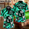 BlueJose Billiards 8 Ball Crown Flame Cartoon Character Personalized Name, Team Name Unisex Shirt (6 Colors)