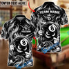 BlueJose Billiards 8 Ball Crown Flame Cartoon Character Personalized Name, Team Name Unisex Shirt (6 Colors)