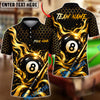 BlueJose Billiards 8 Ball Flame Honeycomb Cue Graphic Personalized Name, Team Name Unisex Shirt (6 Colors)