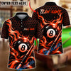 BlueJose Billiards 8 Ball Flame Honeycomb Cue Graphic Personalized Name, Team Name Unisex Shirt (6 Colors)